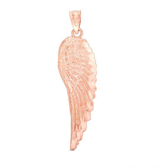 Angel Wing Necklace Charm in 10K Rose Gold