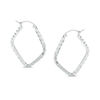 Thumbnail Image 1 of Diamond-Cut Square Hoop Earrings in 10K White Gold