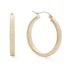 25mm Diamond-Cut Inside-Out Hoop Earrings in 14K Tube Hollow Gold