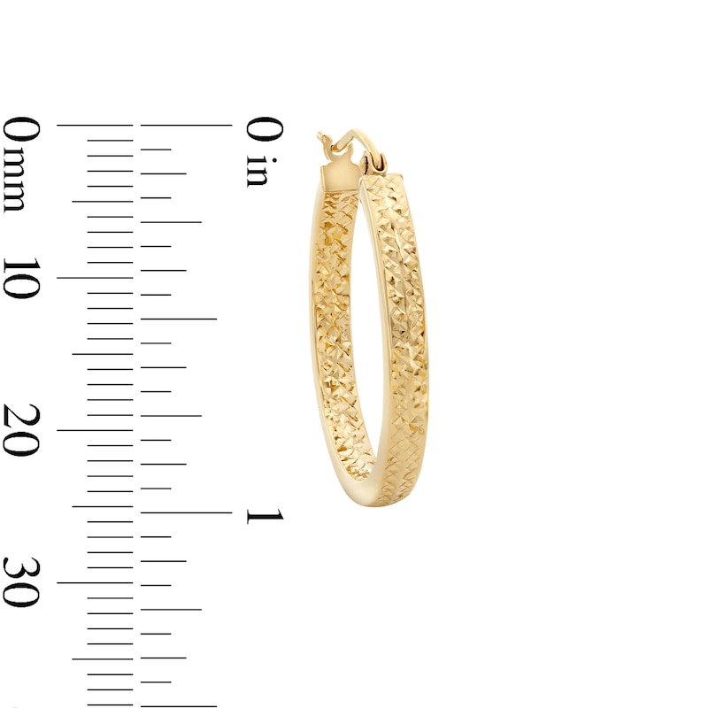 Main Image 5 of 14K Hollow Gold Diamond-Cut Inside-Out Hoops