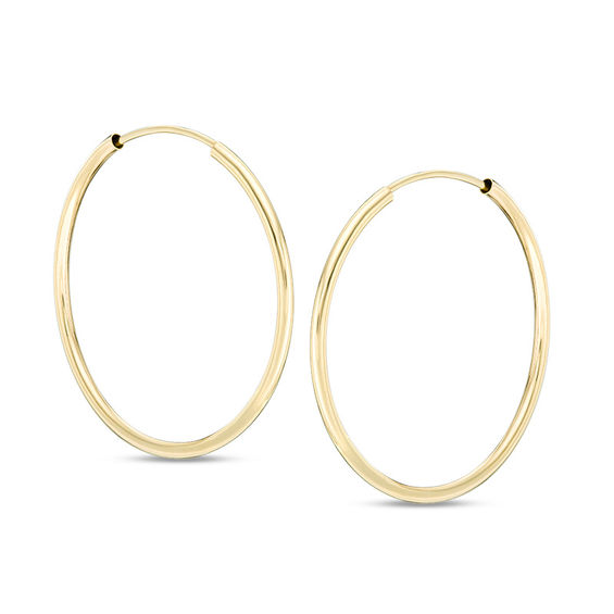 14k Yellow Gold 33 X 54 mm Large Oval Polished Hoop Earrings 