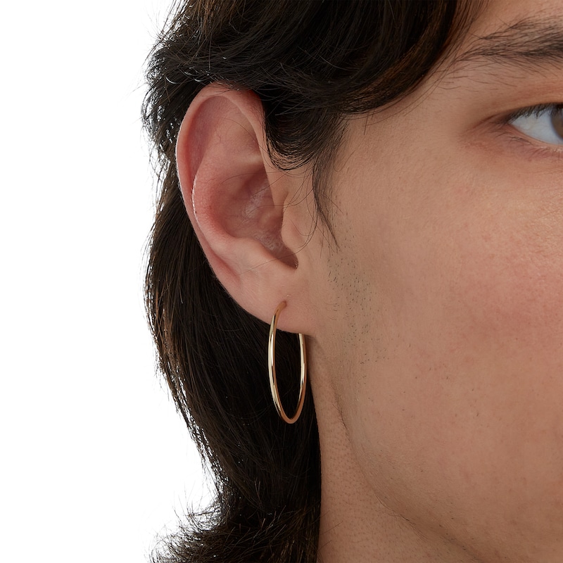 Main Image 4 of 30mm Hoop Earrings in 14K Tube Hollow Gold