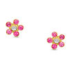 Thumbnail Image 1 of Child's Pink and White Crystal Flower Stud Earrings in 14K Gold