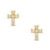 Child's Cubic Zirconia Cross Stud Earrings in 14K Gold