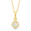 Child's 3mm Cubic Zirconia Frame Pendant in 10K Gold - 13"
