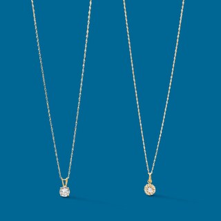 Child's 3mm Cubic Zirconia Frame Pendant in 10K Gold - 13"