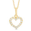 Thumbnail Image 0 of Child's Cubic Zirconia Heart Outline Pendant in 10K Gold - 13"