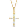 Thumbnail Image 0 of Child's Cubic Zirconia Cross Pendant in 10K Gold - 13"