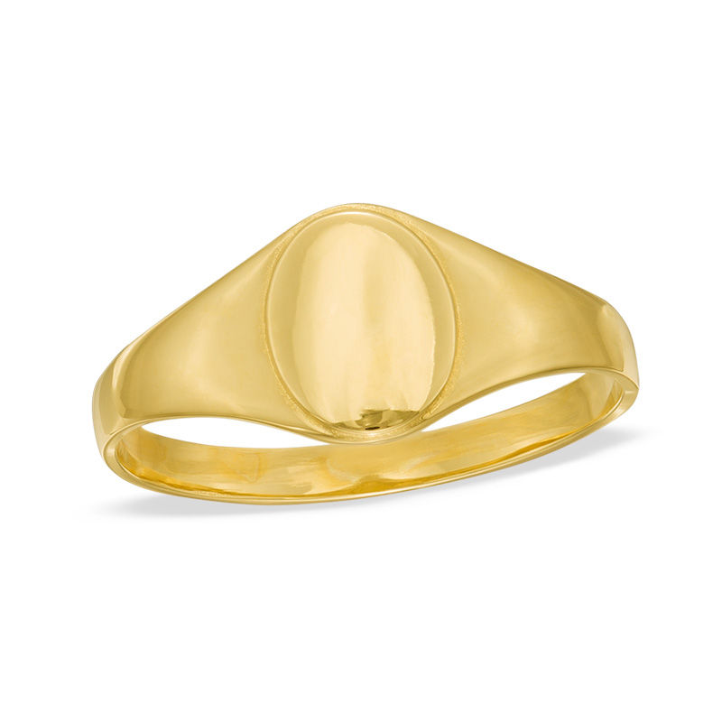 Child's Oval Signet Ring in 10K Gold - Size 3