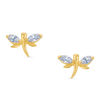 Thumbnail Image 1 of Child's Cubic Zirconia Dragonfly Stud Earrings in 14K Gold