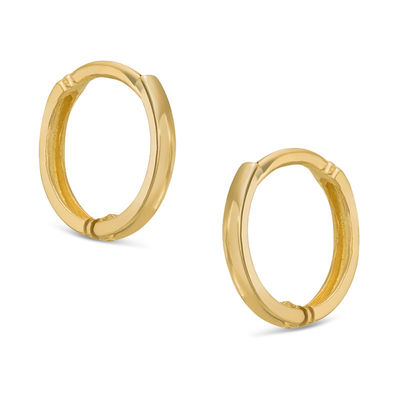 Child's Thin Huggie Hoop Earrings in 14K Gold