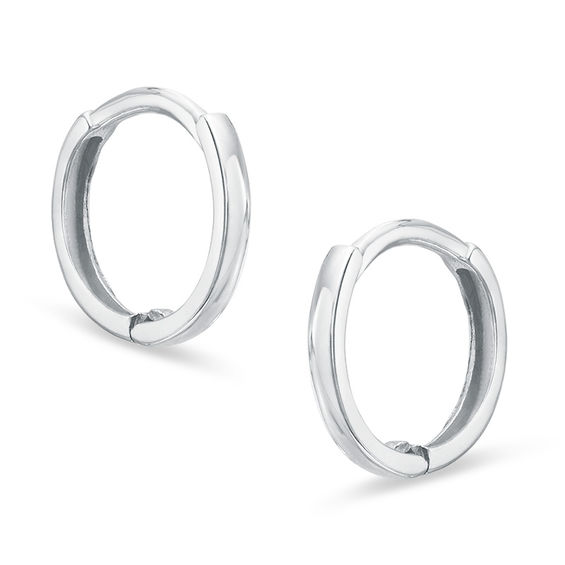 Child's 14K White Gold Thin Huggie Hoops