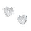 Thumbnail Image 1 of Child's Diamond-Cut Heart Stud Earrings in 14K White Gold
