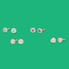 Thumbnail Image 2 of Child's 3mm Heart-Shaped Pink and White Cubic Zirconia Framed Stud Earrings in 14K Gold