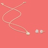 Thumbnail Image 3 of Child's 3mm Heart-Shaped Pink and White Cubic Zirconia Framed Stud Earrings in 14K Gold