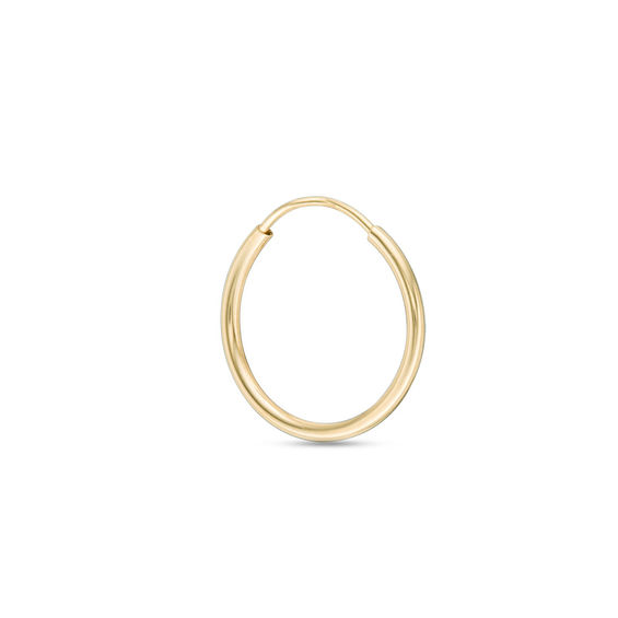 13mm Tube Hoop Single Hoop Earring in 10K Gold