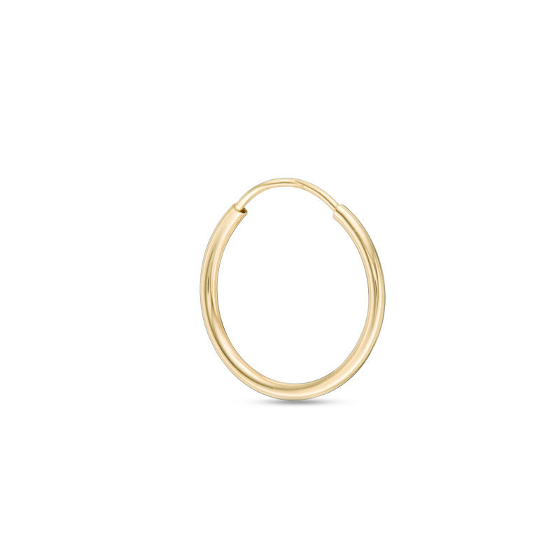 13mm Tube Hoop Single Hoop Earring in 10K Gold