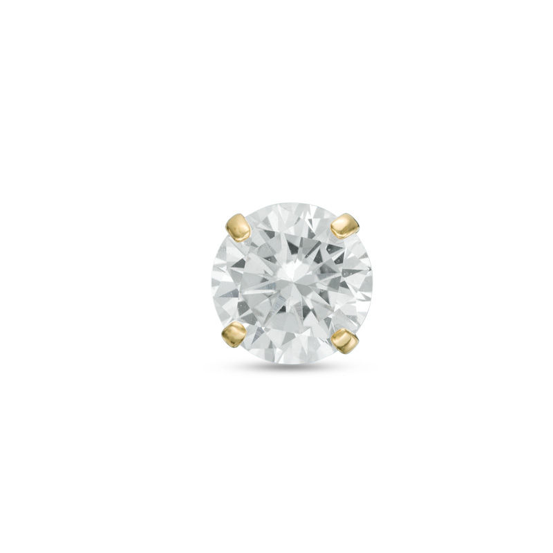 Main Image 1 of 5mm Cubic Zirconia Solitaire Stud Singlet in 10K Gold