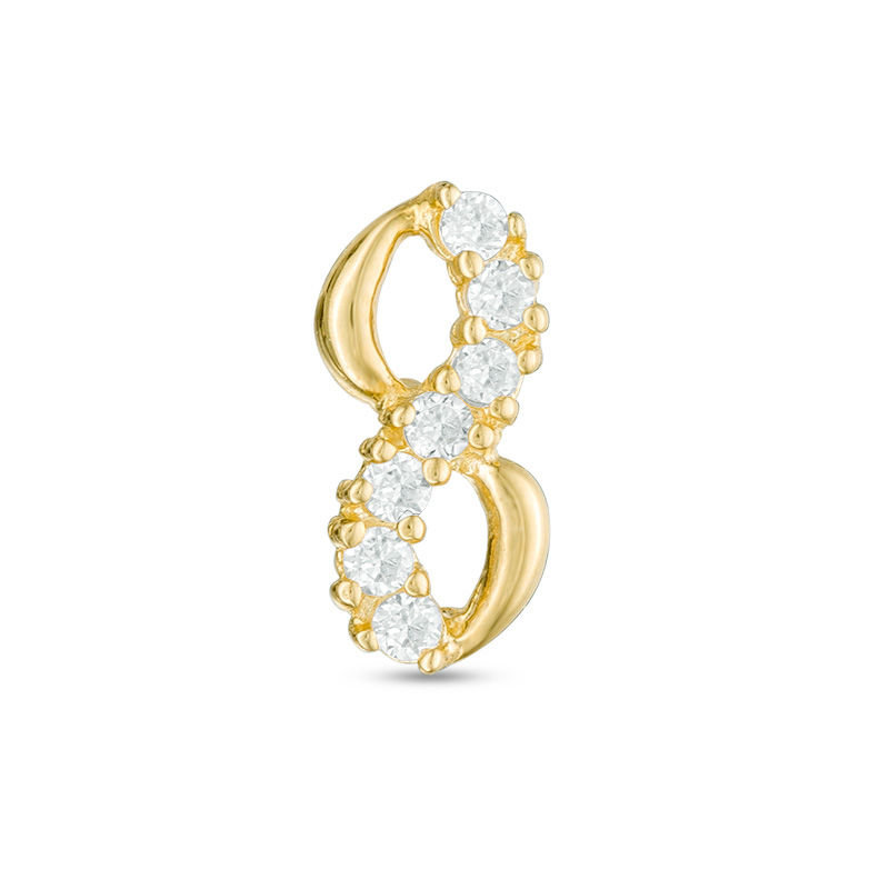 Cubic Zirconia Infinity Stud Singlet in 10K Gold