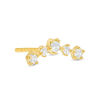 Cubic Zirconia Single Curved Crawler Earring in 10K Gold