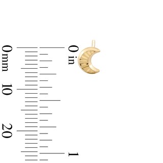 Diamond-Cut Crescent Moon and Star Mismatch Stud Earrings in 10K Gold