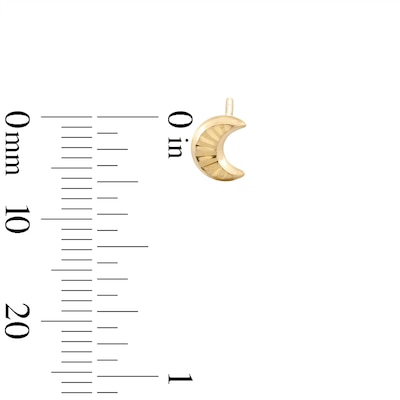 Diamond-Cut Crescent Moon and Star Mismatch Stud Earrings in 10K Gold
