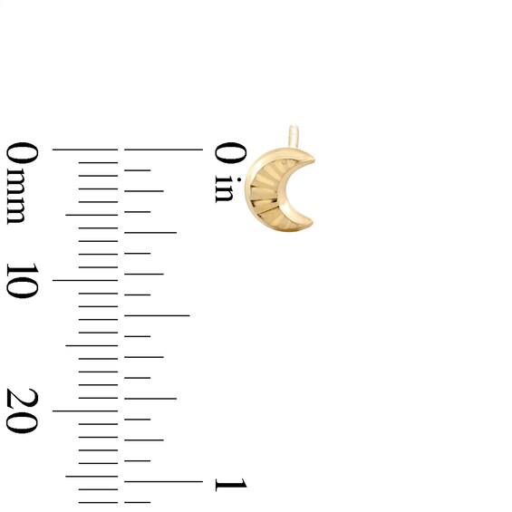 Diamond-Cut Crescent Moon and Star Mismatch Stud Earrings in 10K Gold