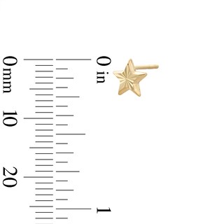Diamond-Cut Crescent Moon and Star Mismatch Stud Earrings in 10K Gold