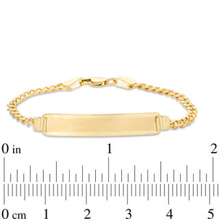 Child's 080 Gauge Curb Chain ID Bracelet in 10K Gold - 5"