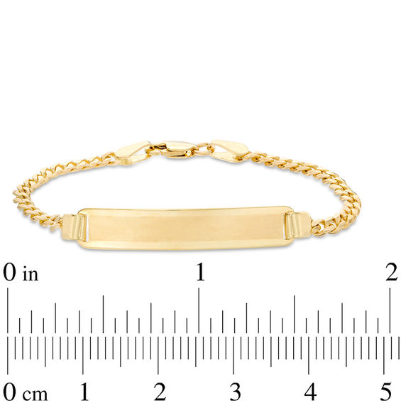 Child's 080 Gauge Curb Chain ID Bracelet in 10K Gold - 5"