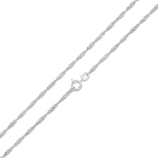 030 Gauge Singapore Chain Necklace in 10K White Gold