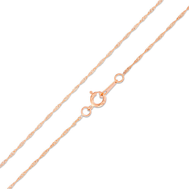 Main Image 1 of 017 Gauge Singapore Chain Necklace in 10K Rose Gold - 18"
