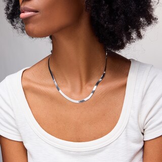 Sterling Silver Herringbone Chain Made in Italy