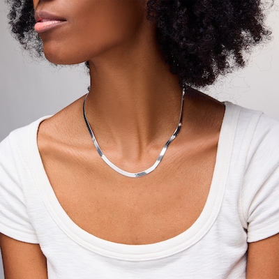 Sterling Silver Herringbone Chain Made in Italy