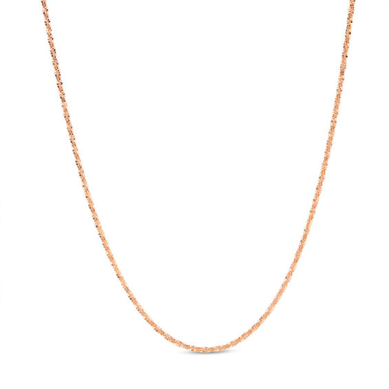 020 Gauge Sparkle Chain Necklace in 14K Rose Gold - 18"