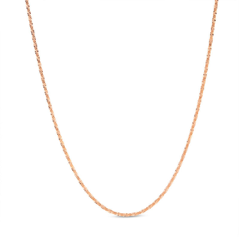 Main Image 1 of 020 Gauge Sparkle Chain Necklace in 14K Rose Gold - 18&quot;