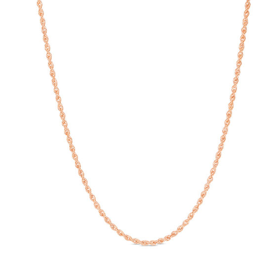 012 Gauge Rope Chain Necklace in 10K Rose Gold - 16"