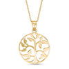 Thumbnail Image 1 of Tree of Life Circle Pendant in 10K Gold - 17"