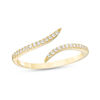 Cubic Zirconia Open Bypass Ring in 10K Gold