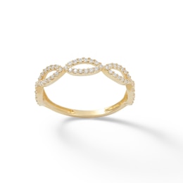 Cubic Zirconia Loose Braid Ring in 10K Gold
