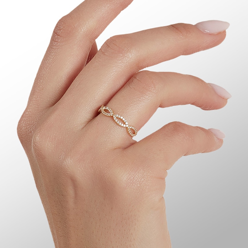 Main Image 2 of Cubic Zirconia Loose Braid Ring in 10K Gold