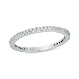 Cubic Zirconia Eternity Band in 10K White Gold - Size 7