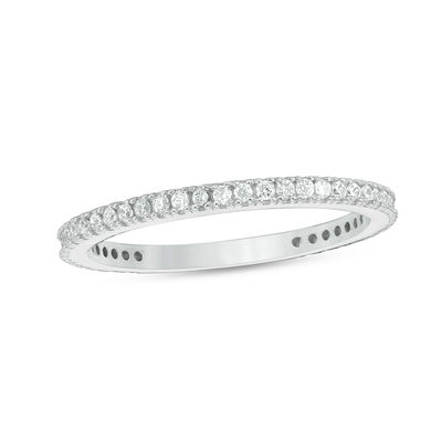 Cubic Zirconia Eternity Wedding Band in 10K White Gold