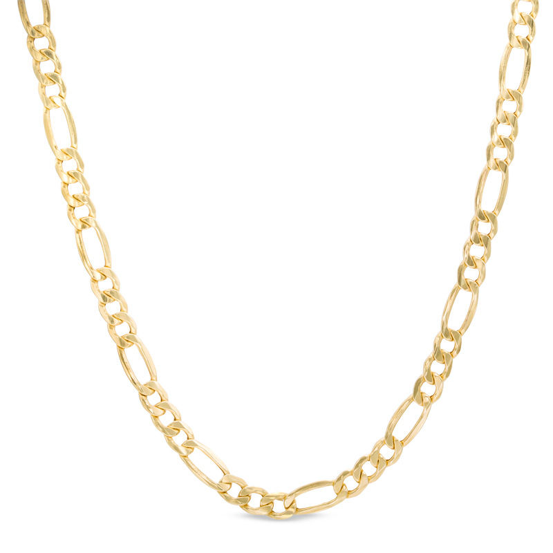Main Image 1 of 100 Gauge Hollow Figaro Chain Necklace in 10K Gold - 24"