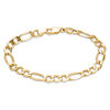 150 Gauge Hollow Figaro Chain Bracelet in 10K Gold - 8"