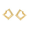 Thumbnail Image 1 of Made in Italy Diamond-Cut Geometric Hoop Earrings in 10K Gold