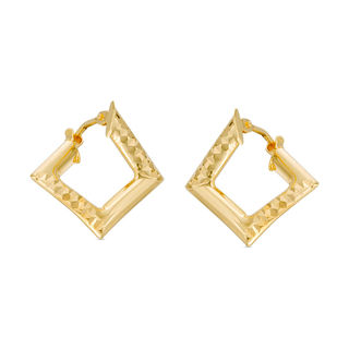 Made in Italy Diamond-Cut Geometric Hoop Earrings in 10K Gold