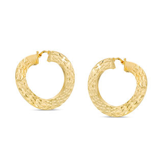 Made in Italy Diamond-Cut Spiral Hoop Earrings in 10K Gold