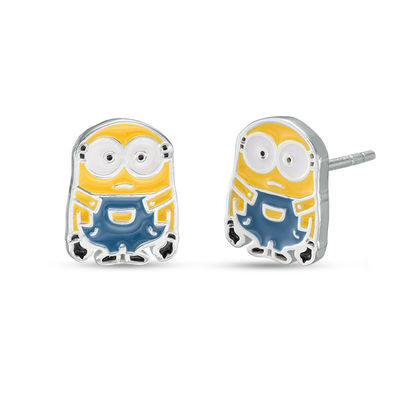 Child's ©Universal Minions Enamel Stud Earrings in Sterling Silver