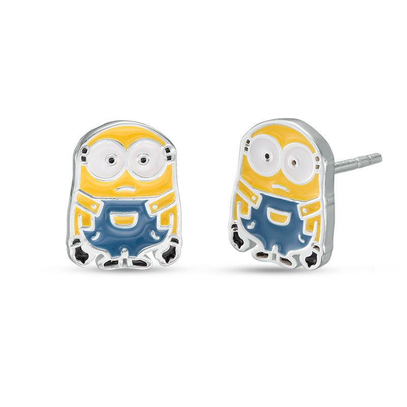 Child's ©Universal Minions Enamel Stud Earrings in Sterling Silver